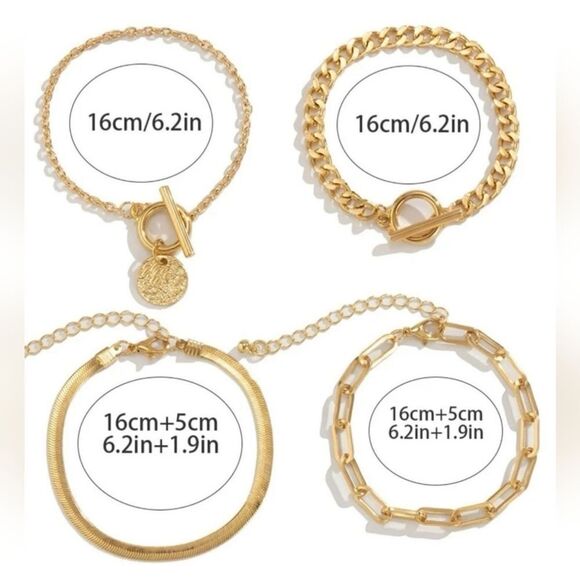 Gold Tone Charm Bracelet Set - Picture 4 of 4